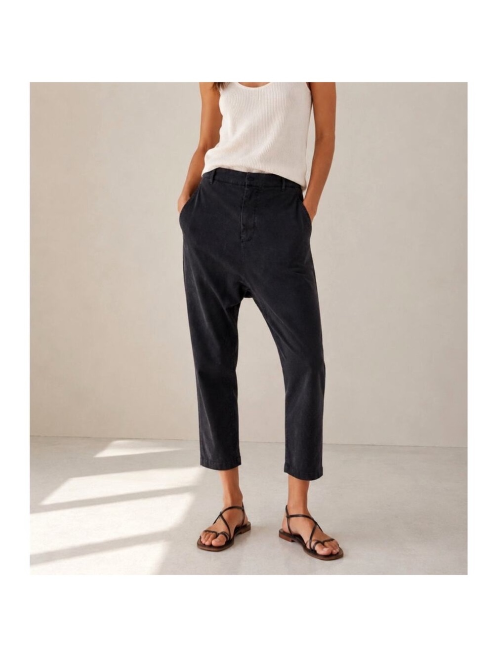 NILI LOTAN Black Relaxed Paris Twill Slouch Pant
